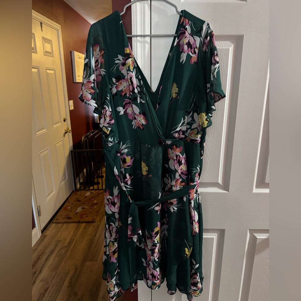 Torrid Emerald Green Floral Dress